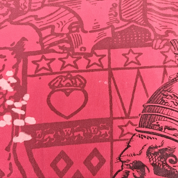 Vintage Y2K OMR SKULL STUDDED RED T L ② - Picture 2 of 6